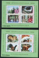 ROMANIA 1986 INTEREUROPA: Flora And Fauna Blocks MNH / ** .  Michel Blocks 223-224 - Blocks & Sheetlets