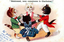 Chats Humanisés * CPA Illustrateur * Chat Cat Cats Kaze * Une Ronde * Danse Dancing - Katzen