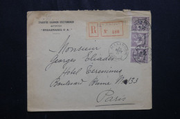 ALEXANDRIE - Enveloppe Commerciale En Recommandé Pour Paris En 1921, Affranchissement Mouchon En Bd De 3 - L 72148 - Cartas & Documentos