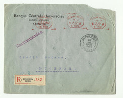 Lettre Recommandée Avec Affr. 2x1Fr./B109 + 60c./B100 Obl. Sc ANTWERPEN 30-XII-1925 Vers Lucerne (CH) - 16286 - Otros & Sin Clasificación