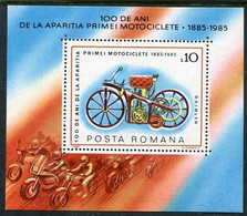 ROMANIA 1985 Vintage Motor Cycle Block MNH / **   .  Michel Block 217 - Blocs-feuillets