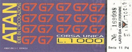 Biglietto Speciale ATAN Da 1000 Lire Evento G7 1994 Napoli (06) - Europe