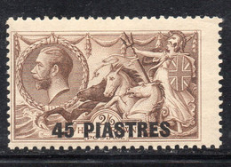 CI815A - LEVANTE 1921 , 45 Piastre Su 2/6 - Unificato N. 64  *  Linguellato - Britisch-Levant