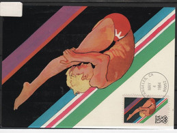 JO84/E11 - ETATS-UNIS Carte Maximum Jeox Olympiques 1984 Plongeon - Cartoline Maximum