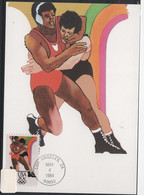JO84/E17 - ETATS-UNIS Carte Maximum Jeux Olympiques 1984 Lutte - Cartes-Maximum (CM)