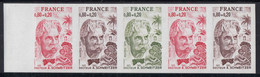 FRANCE - N°1824** - ALBERT SCHWEITZER (1875-1965) MEDECIN - MUSICIEN - ESSAIS EN BANDE DE 5. - Pruebas De Colores 1945-…