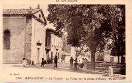 REALMONT   LE TEMPLE LA POSTE SUR LA ROUTE D'ALBAN - Realmont