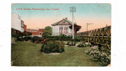 PETERBOROUGH, Ontario, Canada, C. P. R.  Depot / Station, 1911 Postcard, Peterborough County - Peterborough