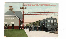 SARNIA, Ontario, Canada, Electric Locomotives At GTR Sarnia Tunnel Depot / Station, 1910 Postcard, Lambton County - Peterborough