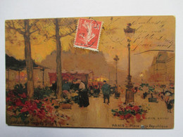 LUIGI  LOIR  -  PARIS  -  PLACE  DE  LA  REPUBLIQUE     -   COLLECTION   LEFEVRE-UTILE               TTB - Loir