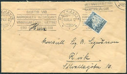 1937 Iceland Reykjavik Machine Slogan Cancel Cover. 10 Aur Dynjandi Waterfall - Storia Postale