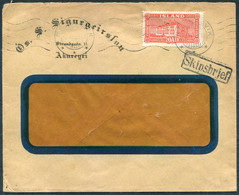1930 Iceland 20 Aur National Library Skipsbrjef Cover. Ship Paquebot - Lettres & Documents
