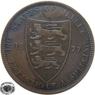 LaZooRo: Jersey 1/12 Shilling 1877 XF Scarce, Hate Manipulated - Iles Anglo-normandes