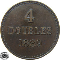 LaZooRo: Guernsey 4 Doubles 1889 H XF Scarce - Iles Anglo-normandes