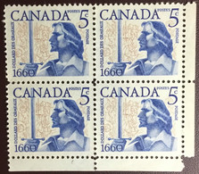 Canada 1960 Battle Of Long Sault Block Of 4 MNH - Otros & Sin Clasificación