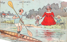 Thème Sport  .    Canotage . Dessinée       (Voir Scan) - Rowing