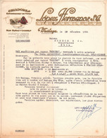 ESPAGNE Facture : LOPEZ HERNANDOS , SA Malaga 1954 - Spain