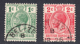 British Honduras 1913-1921 Cancelled, Sc# ,SG 101-102 - British Honduras (...-1970)