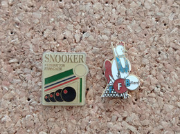 LOT DE 2 PINS FEDERATION FRANCAISE FRANCE   BILLARD - Billiards