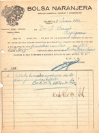 ESPAGNE Facture :  BOLSA NARANJERA  - VALENCIA 1932 - Spanien