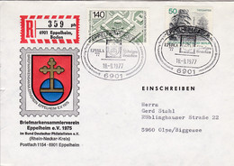 Eingedruckter R-Zettel:  6901 Eppelheim, Baden, 359 UB " Ph " ,  Briefmarkensammlerverein - Etiquettes 'Recommandé' & 'Valeur Déclarée'