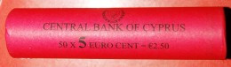 * FINLAND: CYPRUS ★ 5 EURO CENTS 2009 UNC ROLL= 50 COINS! MUFFLONS! LOW START  ★  NO RESERVE! - Rollos