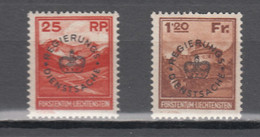 Liechtenstein 1933,2v Set,Mi D9/10,Freimarken Mit Aufdruck,MH/Ongebruikt(A3813) - Oficial