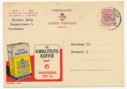 BELGIQUE => Carte Postale - 2F - Publicité "Koffie Record FORT"  - Publibel 1940 - Werbepostkarten