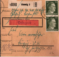 ! 1943 Aussig Nach Leipzig, Paketkarte, Deutsches Reich - Brieven En Documenten