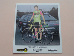 PODENZANA MASSIMO ( NAVIGARE * BLUE STORM * ITALBONIFICA ) Carte Format 10,5 X 11,5 Cm. ( Blanco Rug ) ! - Cyclisme