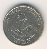 EAST CARIBBEAN STATES 1987: 10 Cents, KM 13 - Ostkaribischer Staaten