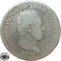 LaZooRo: Italy 50 Centesimi 1826 P F / VF R2 Scarce - Silver - Piemont-Sardinien-It. Savoyen