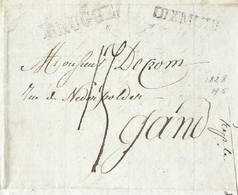 L 1828 De Dixmude + Marques BRUGGE + DIXMUDE + "15" Pour Gand - 1815-1830 (Période Hollandaise)