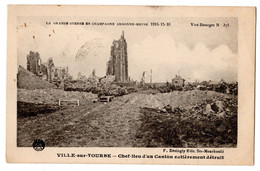 Ville Sur Tourbe Campagne 14 15 16   Franchise Militaire  Cachet  Tresor Et Postes 1917 - Ville-sur-Tourbe