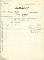 Haan Bei Hilden 1907 Deko Rechnung " Carl Kohnen Wein- Und Zigarrengroßhandlung " - Food