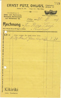 Solingen Ohligs 1909 Deko Rechnung " Ernst Pütz Holzschuhfabrikation Waschmittel Kikiriki Düten Papier Bürsten" - Textile & Clothing