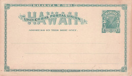 HAWAII - STATIONARY POSTCARD 3 CENTS 1882-1892  /AA13* - Hawaï