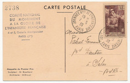 FRANCE => Oblit Temporaire "Journée Nat. De L'Infanterie" - Paris - 7/5/1939 - Aushilfsstempel