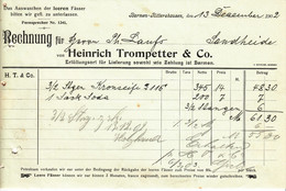 Barmen Rittershausen = Wuppertal 1902 Deko Rechnung " Heinrich Trompetter & Co Seifen Und Waschmittelgroßhandlung " - Sonstige & Ohne Zuordnung