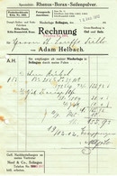 Solingen 1912 Deko Rechnung " Adam Helbach Rhenus-Borax-Seifenpulver " - Drogisterij & Parfum