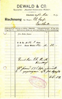 Elberfeld = Wuppertal 1911 Deko Rechnung " Dewald & Co WALDOL Haushalt-Schuhcreme Fabrik " - Textile & Clothing