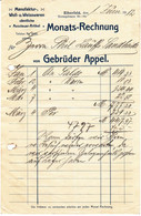 Elberfeld = Wuppertal 1912 Deko Rechnung " Gebrüder Appel Manufaktur Woll- U.Weisswaren Aussteuer-Artikel " - Textile & Clothing