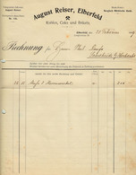 Elberfeld = Wuppertal 1909 Deko Rechnung " August Reiser Kohlen Coks Briketts " - Électricité & Gaz