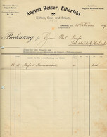 Elberfeld = Wuppertal 1909 Deko Rechnung " August Reiser Kohlen Coks Briketts " - Electricidad & Gas
