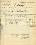 Elberfeld = Wuppertal 1909 Rechnung " Pet.Rohs & Cie. Mechanische Kleiderfabrik Manofakturwaren Confection " - Vestiario & Tessile