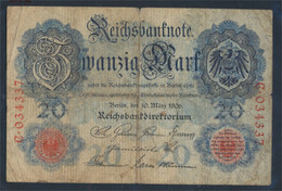 Deutsches Reich Rosenbg: 24a, 6stellige Kontrollnummer Gebraucht (III) 1906 20 Mark (8981303 - 20 Mark