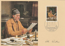 Delcampe - Suisse Carte Maximum Yvert 1123 Albert Anker INS 9/3/1981 - Art Peinture - Maximumkarten (MC)