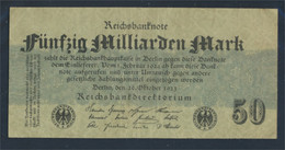 Deutsches Reich Rosenbg: 122a, Grün, Ohne Firmenzeichen, Ohne Kontrollnummer Gebraucht (III) 1923 50 Milliard (8981289 - 50 Miljard Mark