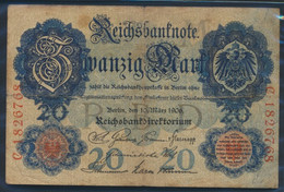 Deutsches Reich Rosenbg: 24b, 7stellige Kontrollnummer Gebraucht (III) 1906 20 Mark (8983889 - 20 Mark