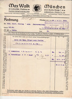 München 1912 Deko Rechnung " Max Walk Landwrtsch.Maschinen Goethe-Str.7 " - Agricultura